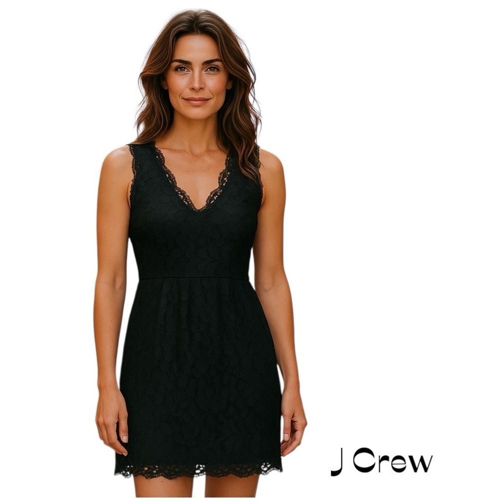 J Crew Sheer Black Lace WhimsiGoth Feminine Sleeveless Dress  NWOT Size 00